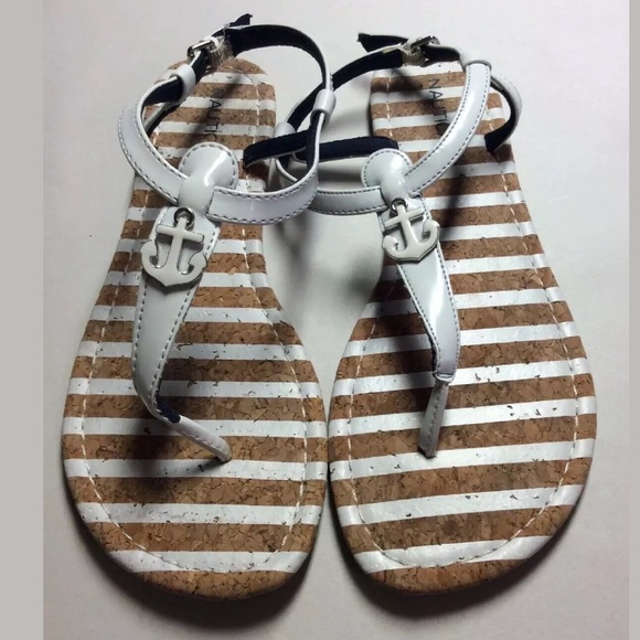 Nautica Shoes - Nautica 10 FIDDLE 2 White Flat Thong Cork …
